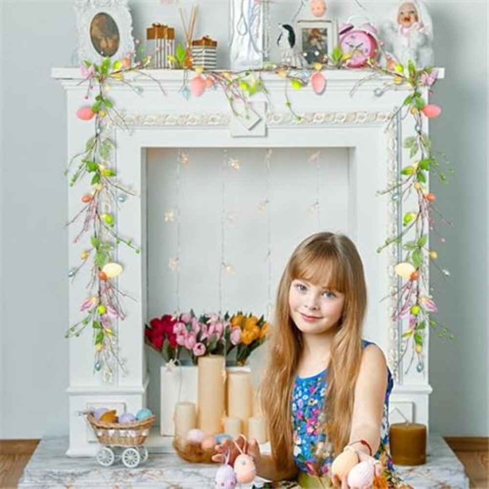 6 FT Easter Egg Christmas Garland, Battery Operated Christmas Garland - Picture 5 of 7